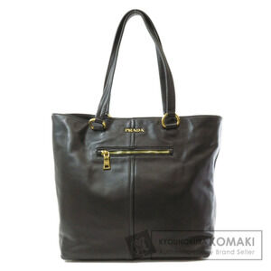 Prada tote bag black soft calfskin leather